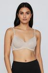 Zivame Bare Melange Padded Wired 3/4th Coverage Tshirt Bra - Ash Melange — thumbnail 1